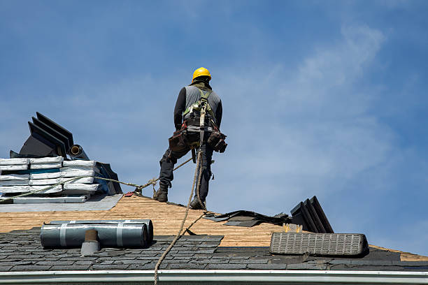 Professional Gutter Installation technician working in Golden's Bridge, NY